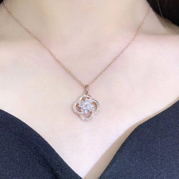 💞Flower Hollow Romantic 925 Silver Plated Pendant Necklace for Women, MARR9014 - Picture 3 of 5